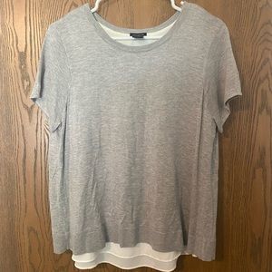 Ann Taylor short sleeved layered top